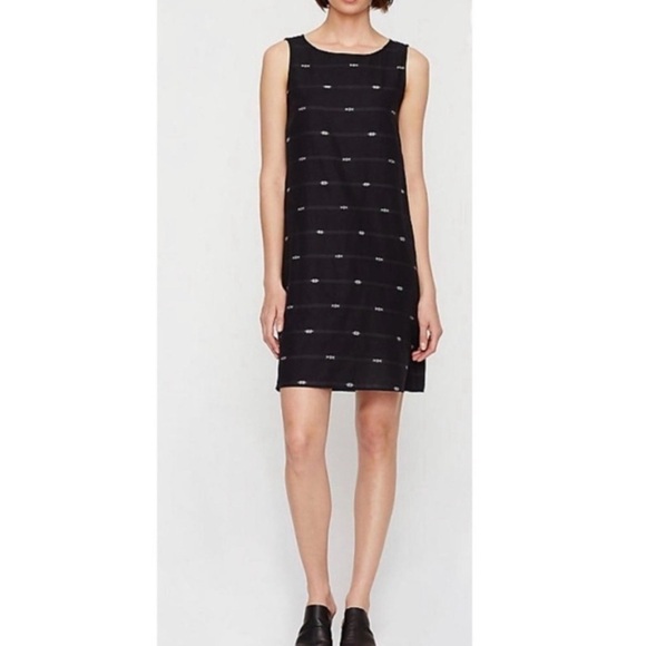 Eileen Fisher Classic Aztec Bateau Neck Nomadic Stripe Shift Dress